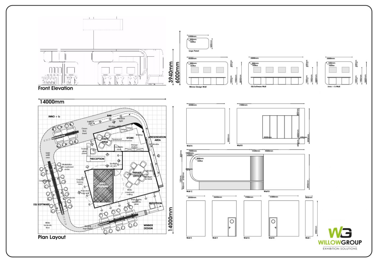 Client Eq Willow Stands Bespoke Exhibition Eq Exhibition Stand Plan Layout